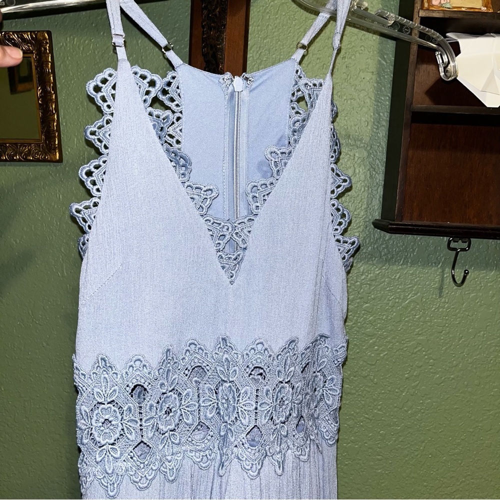 Lulu’s This is Love Sky Blue Lace Cutout • maxi dress • lace • sundress - Picture 9 of 11